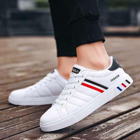 Plus Size Men's Trendy Street Style Low Top Skateboard Shoes, Comfy Non Slip Lace Up Durable Sneakers for Men's Outdoor Activities in Saudi Arabia