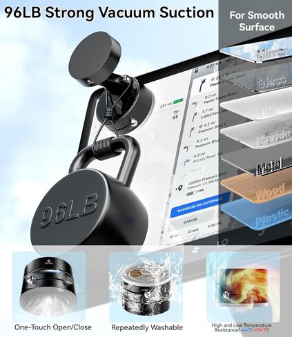 imluckies Vacuum Suction Magnetic Phone Holder, 360° Rotatable & Foldable Suction Cup Phone Mount, Compatible with Magsafe iPhone 16 15 14 13 12 for Shower/Bathroom/Mirror/Gym/Car/Kitchen, Black in Kuwait