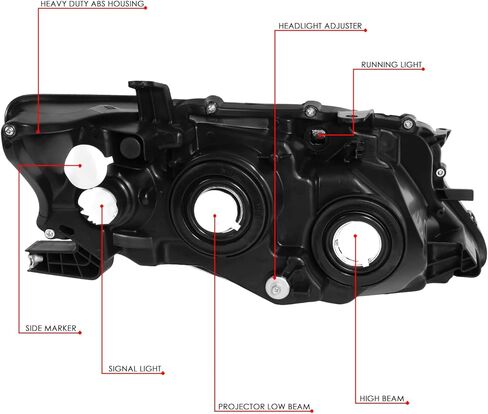 DNA Motoring HL-OH-RX35010-BK-CL1 زوج من المصابيح الأمامية المصنع متوافقة مع 10-12 لكزس RX350 ، أسود/واضح in Saudi Arabia