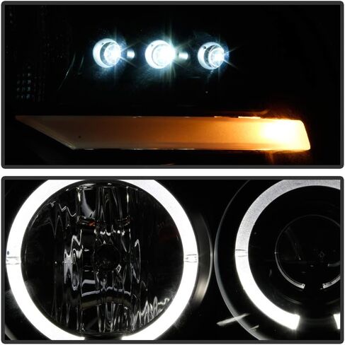 Acanii - للفترة من 2004-2008 Ford F150 LED Halo Ring Ring Black Housing Projector المصابيح الأمامية in Saudi Arabia