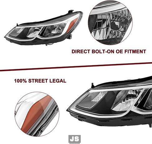 JSBOYAT Fits for 2016-2019 Chevy Cruze Headlight Assembly Replacement Halogen Non-Projector Factory Headlamp OE Style Front Lamp Left Driver Side in Kuwait
