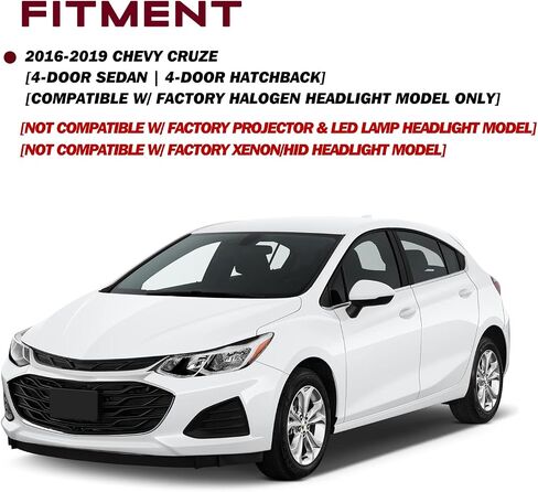 JSBOYAT Fits for 2016-2019 Chevy Cruze Headlight Assembly Replacement Halogen Non-Projector Factory Headlamp OE Style Front Lamp Left Driver Side in Kuwait