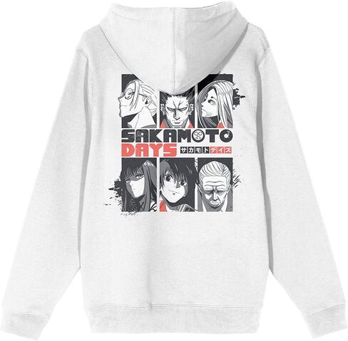 Bioworld Sakamoto Days Sakamoto Days Characters, Logo text, Splatter effects on White Adult Hoodie in Saudi Arabia