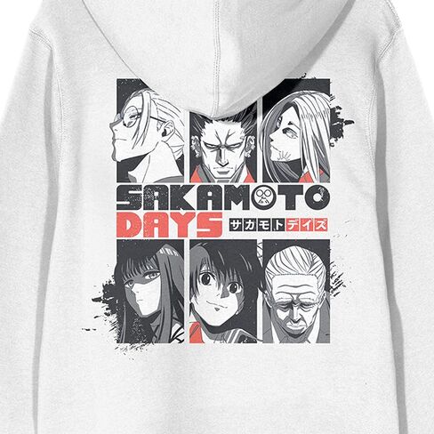 Bioworld Sakamoto Days Sakamoto Days Characters, Logo text, Splatter effects on White Adult Hoodie in Saudi Arabia