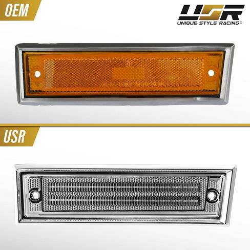 USR 81-86 C/K علامة الجانبية ضوء-مصابيح وقوف السيارات الأمامية (يسار + يمين)-متوافق مع 1981-1986 CHEVY C10 C20 K10 K10 BICKUP/Suburban/87-91 CHEVROLET BLAZER (عدسة صافية مع LED AMBER) in Saudi Arabia