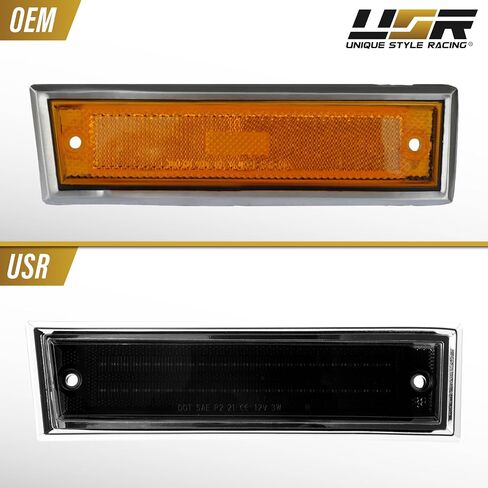 USR 81-86 C/K علامة الجانبية ضوء-مصابيح وقوف السيارات الأمامية (يسار + يمين)-متوافق مع 1981-1986 CHEVY C10 C20 K10 K10 BICKUP/Suburban/87-91 CHEVROLET BLAZER (عدسة صافية مع LED AMBER) in Kuwait