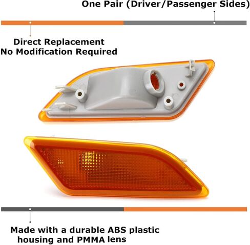 iJDMTOY OEM-Spec Amber Lens Front Bumper Side Marker Lamp Housings Compatible With 2012-2014 Mercedes W204 LCI C250 C300 C350 C-Class in Saudi Arabia