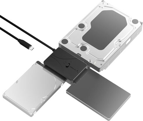Sabrent USB Type-C إلى SSD/SATA/IDE 2.5/3.5/5.25 بوصة محول محرك الأقراص الصلبة مع مصابيح نشاط الطاقة UL ومصابيح LED [دعم 10 تيرابايت] (USB-DD12) in Saudi Arabia