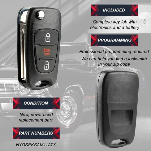 استبدال usaremote Key FOB لعام 2012 2013 Kia Sportage 3-butting دخول بدون مفتاح Nyoseksam11atx SL 95430-3W701 (2 حزمة) in Saudi Arabia