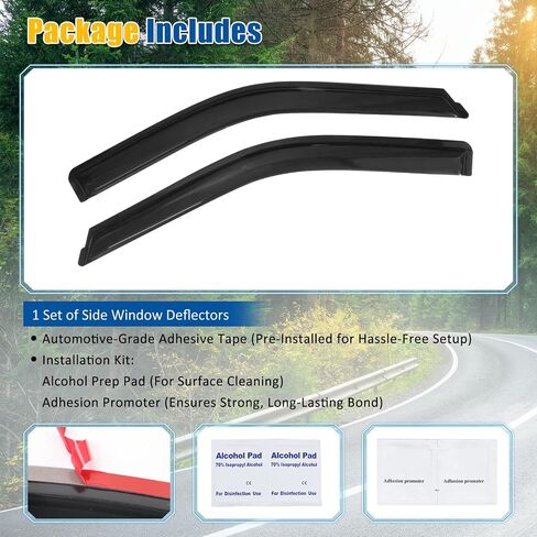 FREEMOTOR802 Tape-on Window Visors Sun Rain Guards, Fit for 2015-2025 Ford F-150 & 2017-2025 F-250 F-350 F-450 Super Duty Regular Cab, Slim Style Smoke Tinted Acrylic 2 PCS Side Wind Deflectors in Saudi Arabia