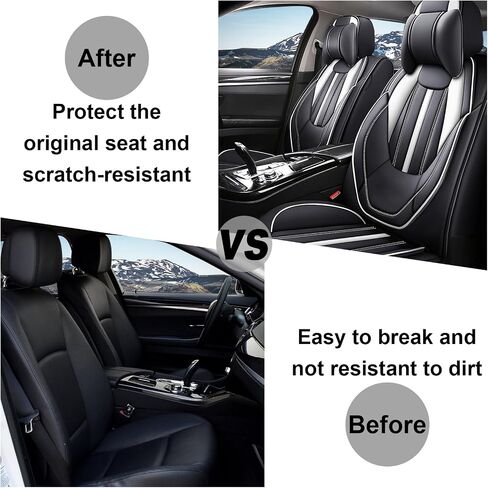 Front Set for Kia Soul Car Seat Covers 2010-2025, Waterproof Nappa Leather Car Seat Protector with Headrests, Anti-Slip and Comfortable Car Seat Cover&Accessories(2 Seats/Black Gray) in Saudi Arabia