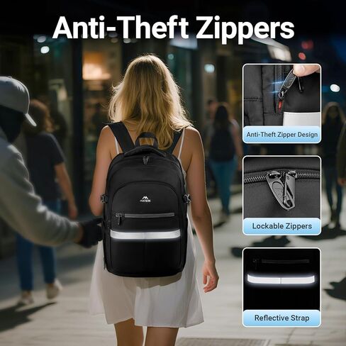 Matein Travel Laptop Backpack مع مقصورة الأحذية قابلة للفصل ، حقيبة ظهر كلية مكافحة السرقة 15.6 بوصة مع حامل الكأس ، حقيبة كمبيوتر مقاومة للماء مع ميناء USB وجيب معزول للرجال نساء in Kuwait