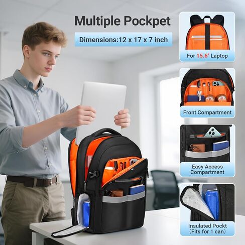 Matein Travel Laptop Backpack مع مقصورة الأحذية قابلة للفصل ، حقيبة ظهر كلية مكافحة السرقة 15.6 بوصة مع حامل الكأس ، حقيبة كمبيوتر مقاومة للماء مع ميناء USB وجيب معزول للرجال نساء in Kuwait