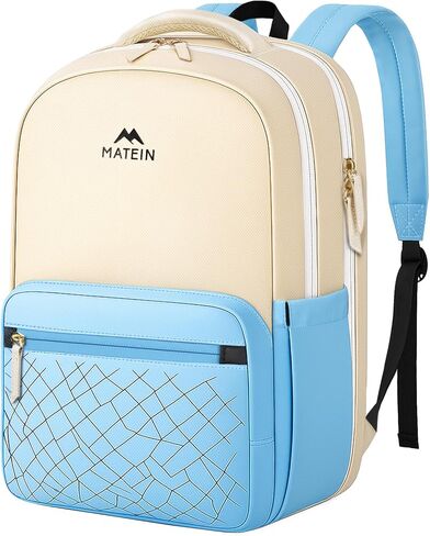 MATEIN Lightweight School Backpack, 15.6 Inch Cute Laptop Backpack with Water Bottle Pocket, Waterproof College Computer Bag Preppy Aesthetic Bookbag Daypack for Teen Girls Middle High School Students in Kuwait
