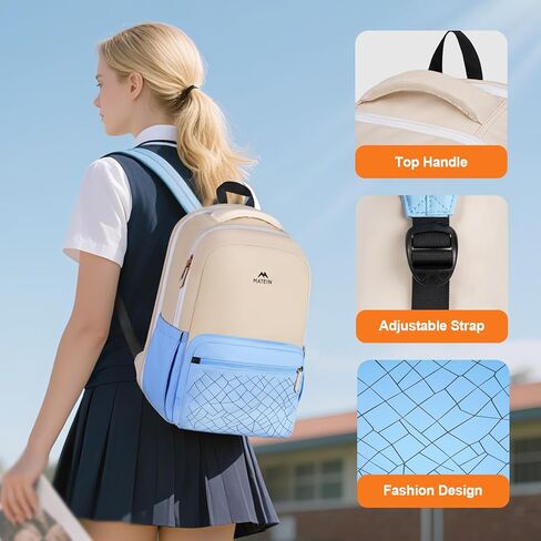 MATEIN Lightweight School Backpack, 15.6 Inch Cute Laptop Backpack with Water Bottle Pocket, Waterproof College Computer Bag Preppy Aesthetic Bookbag Daypack for Teen Girls Middle High School Students in Kuwait