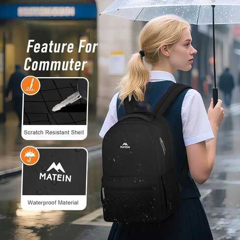 MATEIN Lightweight School Backpack, 15.6 Inch Cute Laptop Backpack with Water Bottle Pocket, Waterproof College Computer Bag Preppy Aesthetic Bookbag Daypack for Teen Girls Middle High School Students in Kuwait