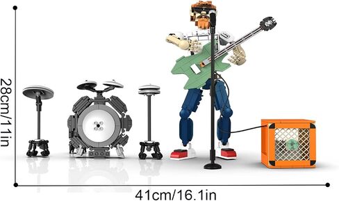 مجموعة المباني التفاعلية للموسيقى الجيتار لمحبي الموسيقى ، لعبة غيتار DIY متوافقة مع LEGO ， reverb Amplifier و Authentic Accessories ، طريقة مثالية لتقديم الهدايا. in Kuwait