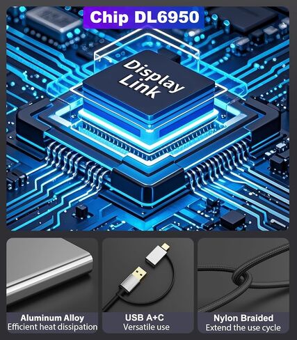محول USB C إلى 3 HDMI مع شحن 100 واط PD ، Triple 4K60Hz شاشة الموسع لمحول Dell/Surface Pro/HP ، HDMI Swink in Kuwait