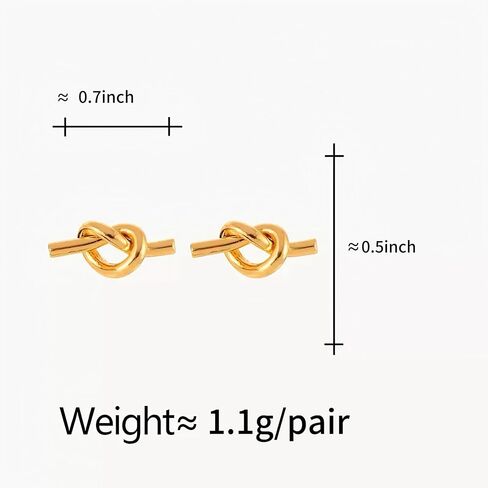 قرط مسمار 14 كيلو الذهب الحب عقدة عشيق القرط اللذيذ 6mm أقراط مسمار مصقول عالية من النساء الأنيقة كل يوم ارتداء in Kuwait