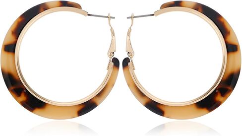 Maloyanve Acrylic Hoops أقراط للنساء البوهيميا البوهيميا متعددة السلحفات الراتنجات تصريح هدايا حزب الحفلات الحزب in Saudi Arabia