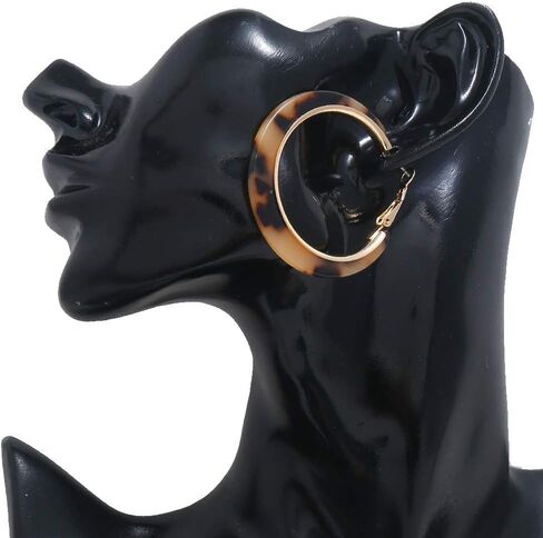 Maloyanve Acrylic Hoops أقراط للنساء البوهيميا البوهيميا متعددة السلحفات الراتنجات تصريح هدايا حزب الحفلات الحزب in Saudi Arabia