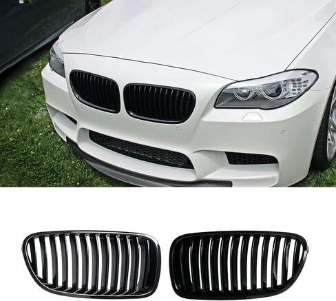 شواية KHK الأمامية متوافقة مع BMW 5 Series F10 F11 F18 Sedan 2010-2016 520i 528i 535d 535i 550i 520i ، Gloss Black ABS Automotive Replace Slat Slat Grille Grille Grille in Kuwait