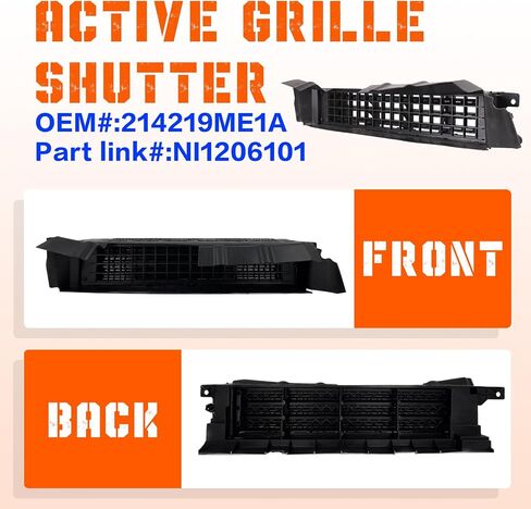 CarPartsDepot Active Grille Shutter Compatible With Nissan Versa Note 2017-2019 Grill Air Intake Assembly in Saudi Arabia