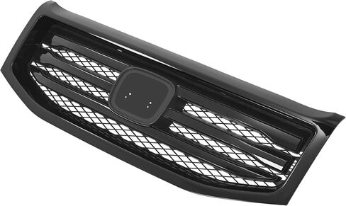 Front Grille Grill Compatible with 2012-2015 Honda Pilot Bumper Upper Grill Painted Gloss Black in Kuwait