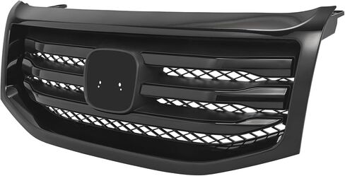 Front Grille Grill Compatible with 2012-2015 Honda Pilot Bumper Upper Grill Painted Gloss Black in Kuwait