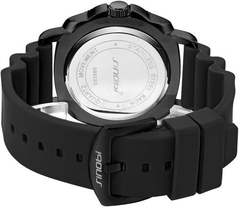 Watches for Men with Calendar, Rotating Bezel and Small Seconds Dial Silicone Strap Water-Resistant Mens Watch in Saudi Arabia