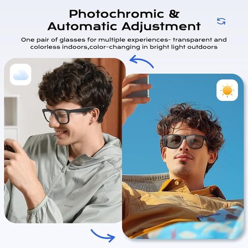 Outdoor Smart Audio Glasses, Unisex Bluetooth Sunglasses for Men and Women with Built-in Mic & Speakers, UV Protection Audio Sun Glass Athletic Fashion Sunglasses in Saudi Arabia