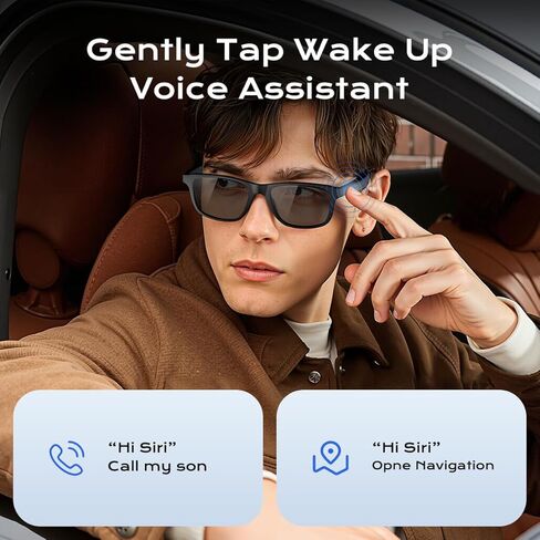 Outdoor Smart Audio Glasses, Unisex Bluetooth Sunglasses for Men and Women with Built-in Mic & Speakers, UV Protection Audio Sun Glass Athletic Fashion Sunglasses in Saudi Arabia