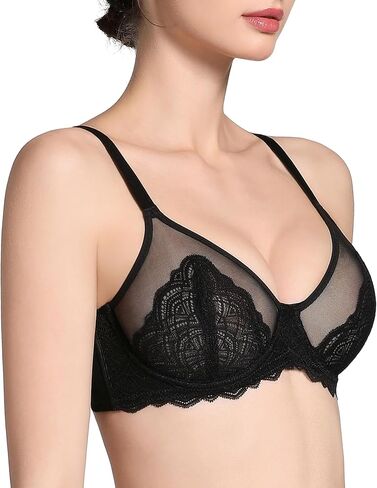 التغطية الكاملة للسيدات الكامل للسيدات من الدانتيل غير المبطن للثدي الثقيل in Kuwait