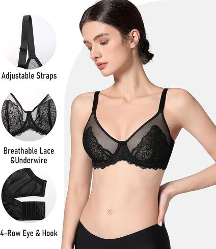 التغطية الكاملة للسيدات الكامل للسيدات من الدانتيل غير المبطن للثدي الثقيل in Kuwait