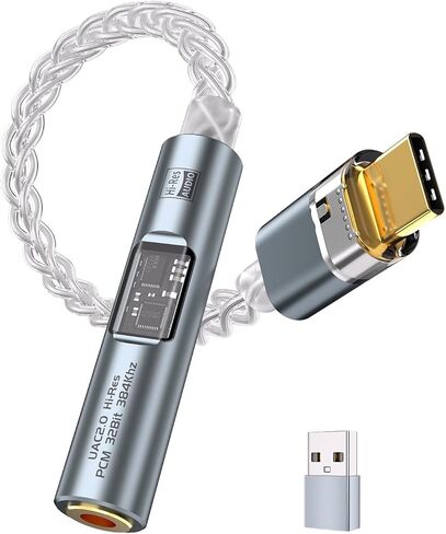 USB Type-C to 3.5mm Headphones Audio Jack Adapter, Hi-Res DAC Adapter with 8-Strand 4N Single Crystal Copper Silver-Plated Cable, USB C to aux with Aluminum Alloy Shell for All USB-C Devices (Green) in Saudi Arabia