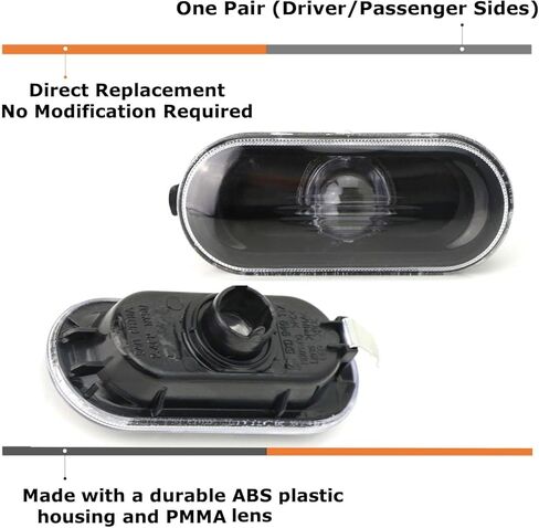 iJDMTOY Euro Clear Lens Chrome Reflective Fender Side Marker Repeater Lamp Lens Compatible With Volkswagen 1999-04 MK4 Golf Jetta Bora, 1998-04 B5/B5.5 Passat, 1999-03 GTI R32, 1998-03 Beetle in Saudi Arabia
