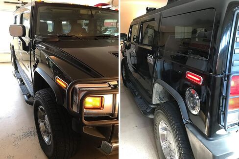 iJDMTOY Smoked Lens Amber/Red Full LED Side Marker Light Kit Compatible With 2003-2009 Hummer H2, Powered by Total 180-SMD LED, Replace OEM Sidemarker Lamps in Saudi Arabia
