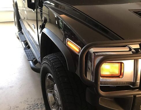 iJDMTOY Smoked Lens Amber/Red Full LED Side Marker Light Kit Compatible With 2003-2009 Hummer H2, Powered by Total 180-SMD LED, Replace OEM Sidemarker Lamps in Saudi Arabia