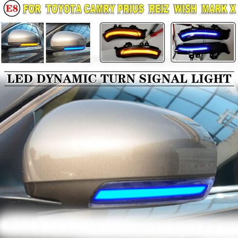 Hacreyatu For-PRIUS,REIZ,WISH,MARK X,CROWN,AVALON 2009 2010 2011 2012 2013 Mirror LED Turn Signal Repeater Lamp 81740-30130 (Yellow) in Saudi Arabia