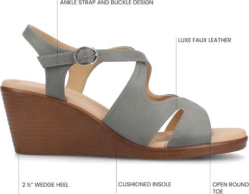 Journee Women’s v.2 Wedge Wedge Heeled Sandal in Kuwait