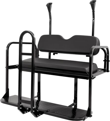 Rear Flip Seat Back Seat Compatible with 2004-Up Club Car Precedent/Tempo/Onward Gas or Electric Models ，Folding Back Seat w/Handle Bar Roof Support in Saudi Arabia