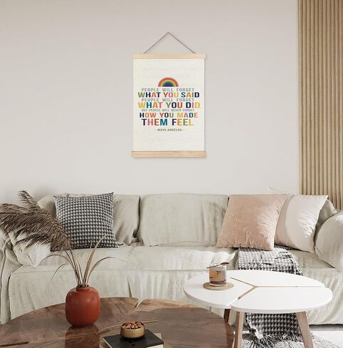 Ignytiger Inspirational Maya Angelou Quotes Poster Art Poster ، لن ينسى الناس أبدًا كيف جعلتهم يشعر in Kuwait