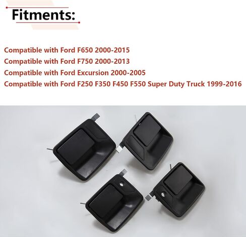 RLB-HILON 1 Set Exterior Door Handle Compatible with Ford F250 F350 F450 F550 Super Duty 1999 to 2016 Year, for Ford Excursion 2000 to 2005 Year in Saudi Arabia