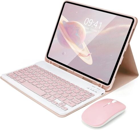 SOPPY Bluetooth Keyboard Case for iPad Air 11-inch (M3 2025 / M2 2024) & Air 5th/4th Gen & iPad Pro 11 inch (1st/2nd/3rd/4th Gen), Detachable Keyboard Cover, with Built-in Pencil Slot, Pink in Kuwait