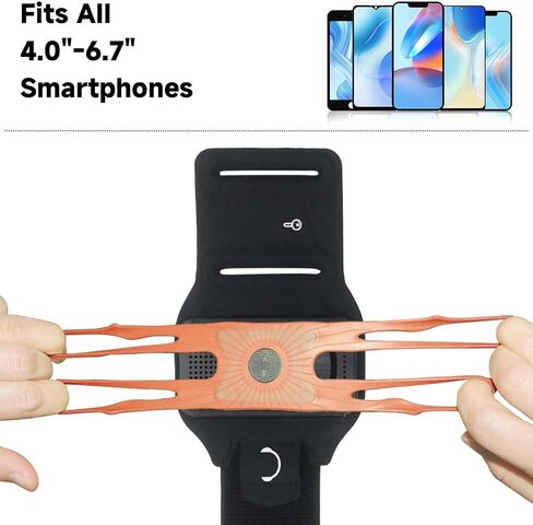 Wristband Phone Holder for Running, 360°Rotation & Detachable Sports Armband with Key Holder for iPhone 16/15/14/13/12/Pro/Pro Max/XS/XR/X/8/7/6/Plus, Fits 4.5-7 Inch Smartphones (Blue) in Saudi Arabia