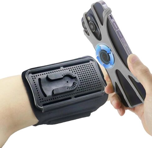 Wristband Phone Holder for Running, 360°Rotation & Detachable Sports Armband with Key Holder for iPhone 16/15/14/13/12/Pro/Pro Max/XS/XR/X/8/7/6/Plus, Fits 4.5-7 Inch Smartphones (Blue) in Saudi Arabia