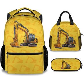 Kids Backpack Set for Boys, 17 Inch Backpacks with Lunch Box for Kids, 3 in 1 Cute Fire Truck Bookbag for School Travel in Kuwait