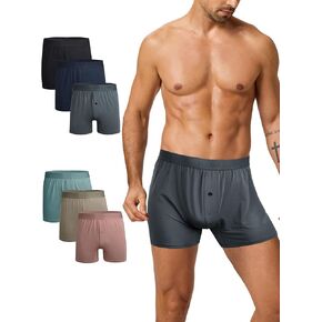 Modal Boxer Shorts for Men,6-Pack with Button Fly, Moisture-Wicking Stretch Boxer Briefs, Breathable Underwear in Saudi Arabia