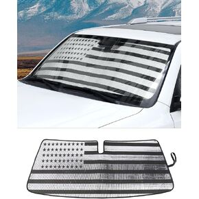 Windshield Sun Shade for Toyota 4Runner 2010-2023, DSWSQ Foldable Upgraded Heat Insulation Front Window Cover, Window Sunshade Front Window Sunscreen UV Shield for 4Runner, US Flag in Kuwait