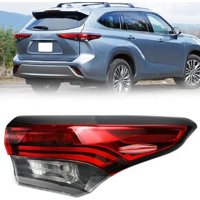 Outer Tail Light Assembly Compatible with 2020 2021 2022 Toyota Highlander Rear Lamp Brake Taillights Replacement Bulbs not Included (Right Passenger Side) in Kuwait